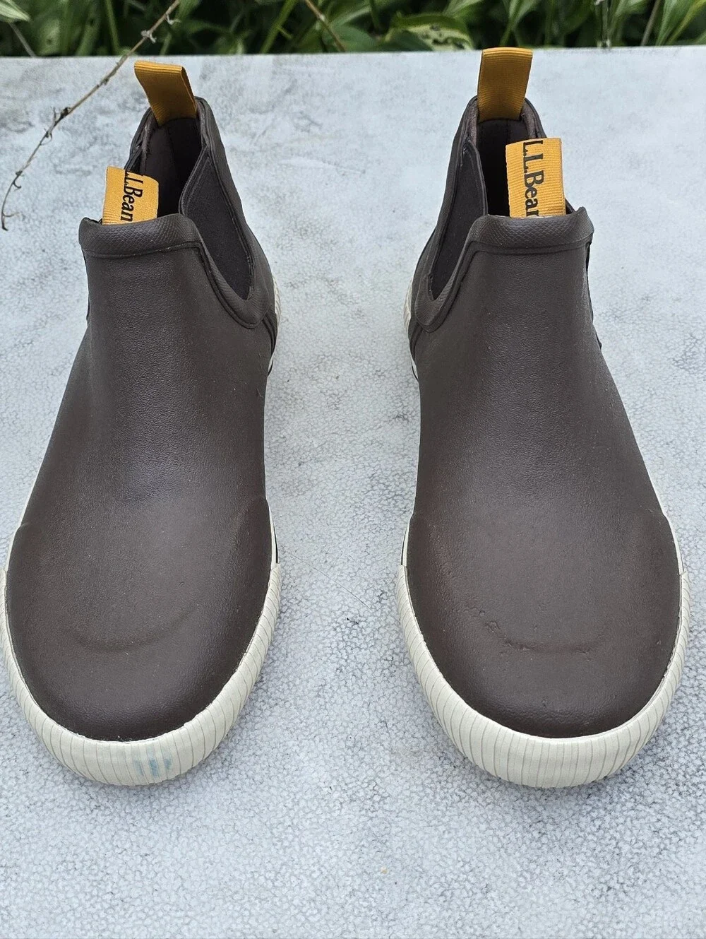 L.L.Bean Brown Chelsea Rain Boots Waterproof Slip On